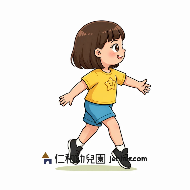 アクティビティ 8-1: つま先抜き足＆ドッスン力強い足踏み交互歩行 イラスト