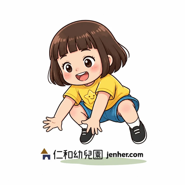 アクティビティ 8-2: カエルさんジャンプ＆やわらか両足着地 イラスト