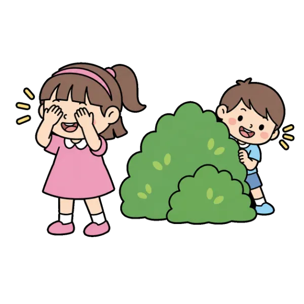 幼兒開心玩捉迷藏覕相揣遊戲插圖