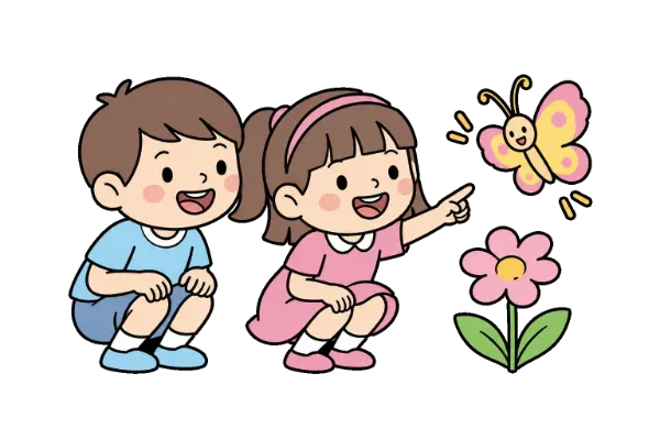 幼兒用眼睛看觀察事物插圖