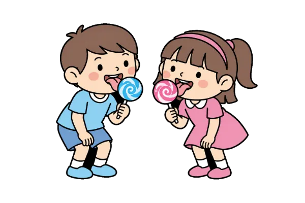 幼兒用舌頭品嚐食物滋味插圖
