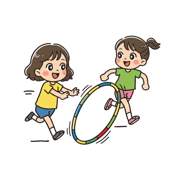 13-19 兩人同心協力滾呼拉圈