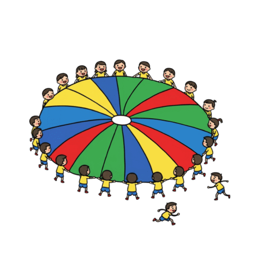 21-9 貓捉老鼠：一人做貓，一人當老鼠，其餘的人手握氣球傘站於圓周。貓追老鼠，老鼠可穿梭於傘內、外。老鼠如立於握傘者後面則換人，貓如碰到老鼠，則貓鼠兩人地位交換。