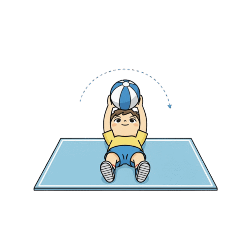 4-18 雙手拿球側滾