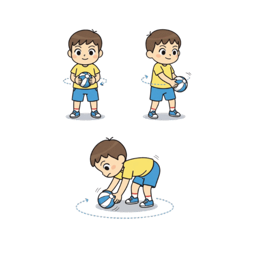 4-19 將球從脖子繞轉身體到地面