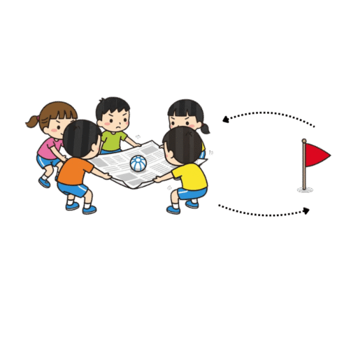 4-25 用報紙來傳球（球可別掉了，報紙也別破喔！）