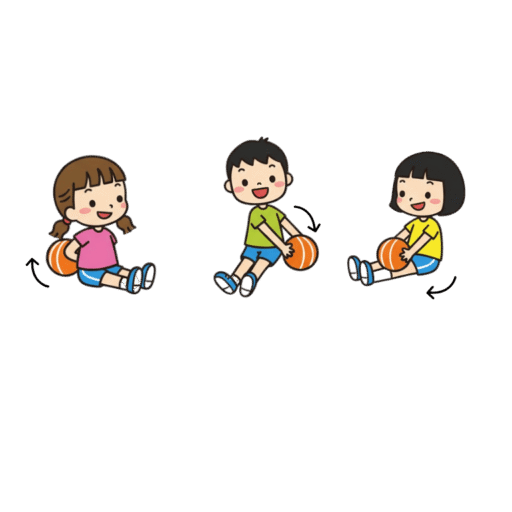 4-3 用雙手滾動球繞身體